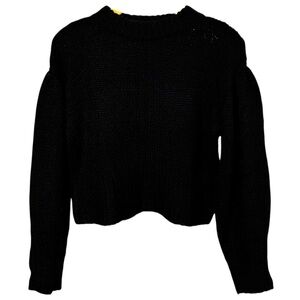 Size Small H&M Divided Bubble Sleeve Black Knit Sweater